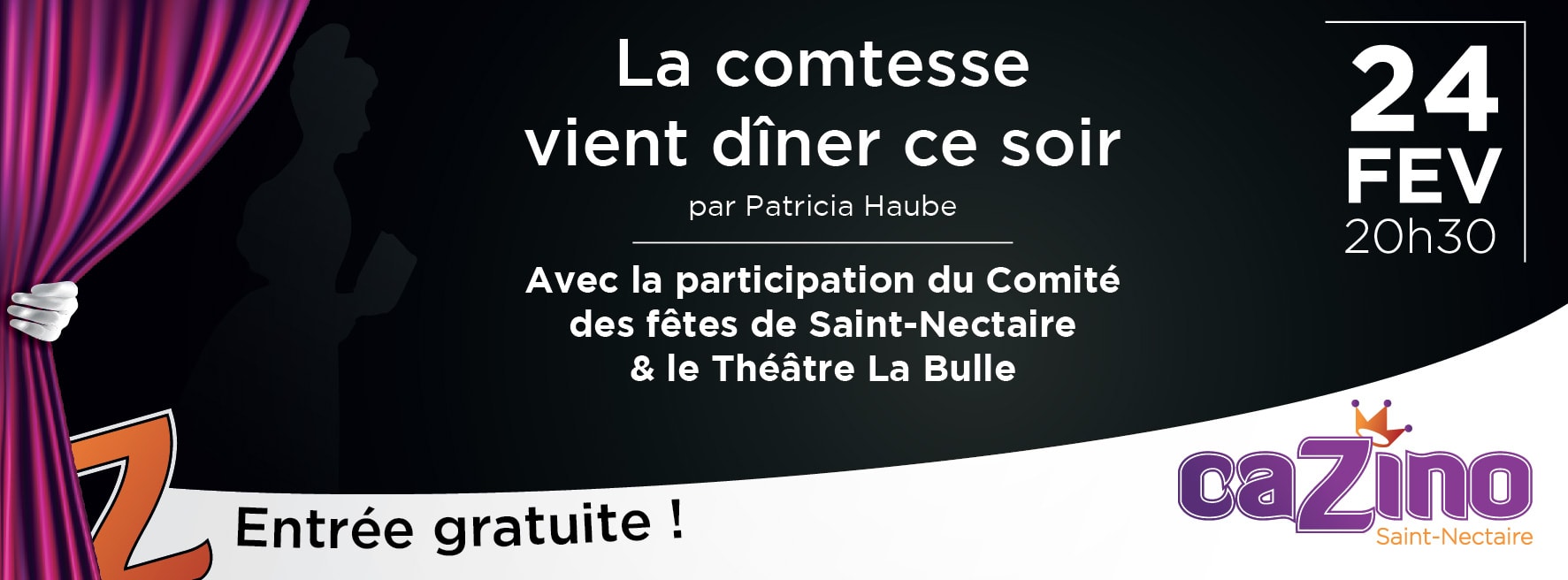 Spectacle et theatre - La comtesse vient diner ce soir
